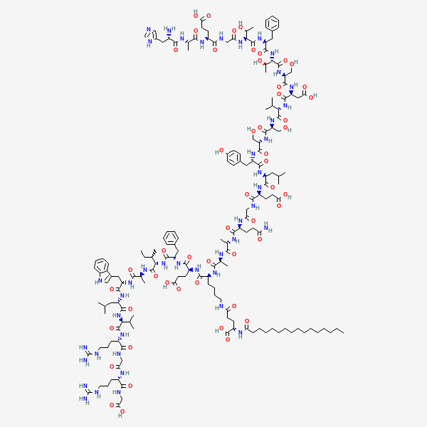 2D chemical structure of Liraglutide (PubChem CID 16134956)