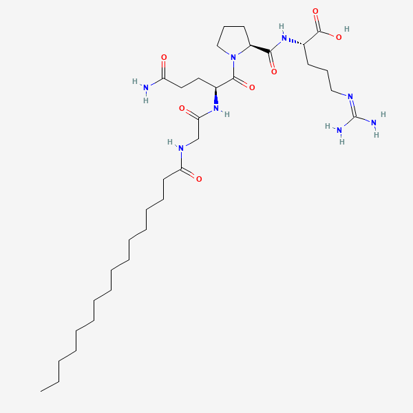 2D chemical structure of Palmitoyl Tetrapeptide-7 (PubChem CID 10078408)